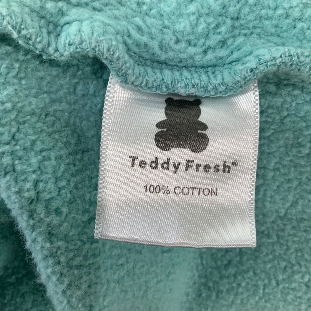 Teddy Fresh Teal Mint  Colorblock Sweat Shorts M Elastic Waist Mid Rise Pockets